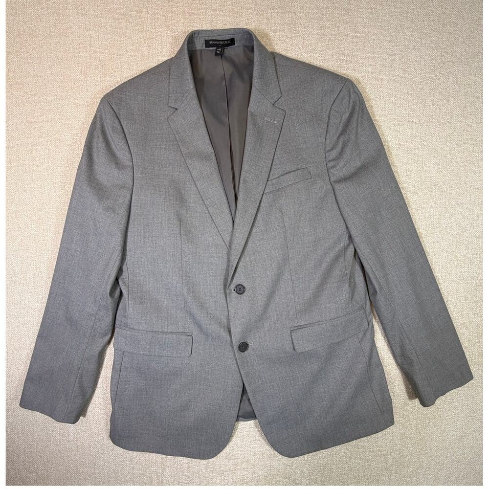 Banana Republic Mens 42R Gray Slim Fit Prom Blazer Sport Coat Jacket Classic